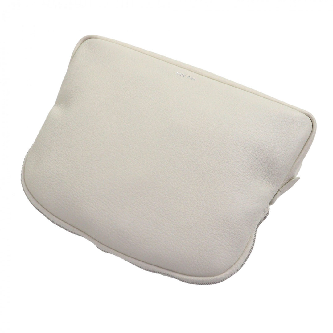 Excellent THE ROW Clutch bag logo pouch Ivory leather mens