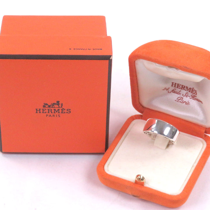 Great HERMES Ring Clarte H logo Silver SV925 Women 50