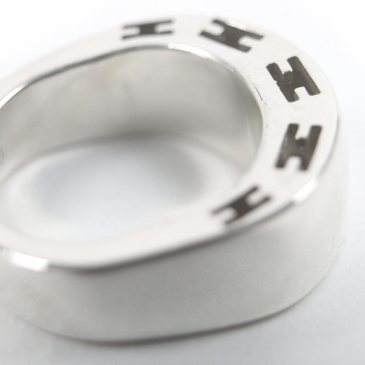 Great HERMES Ring Clarte H logo Silver SV925 Women 50