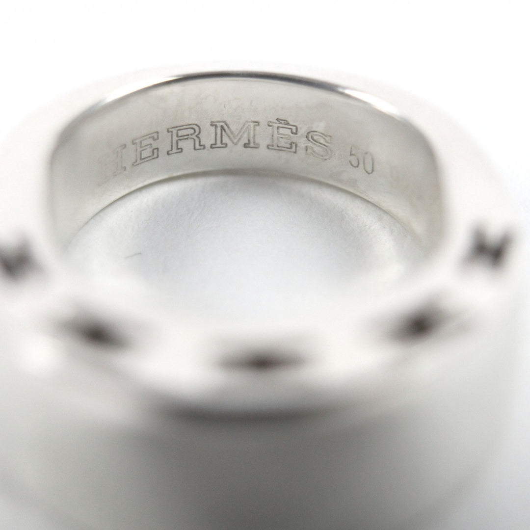 Great HERMES Ring Clarte H logo Silver SV925 Women 50