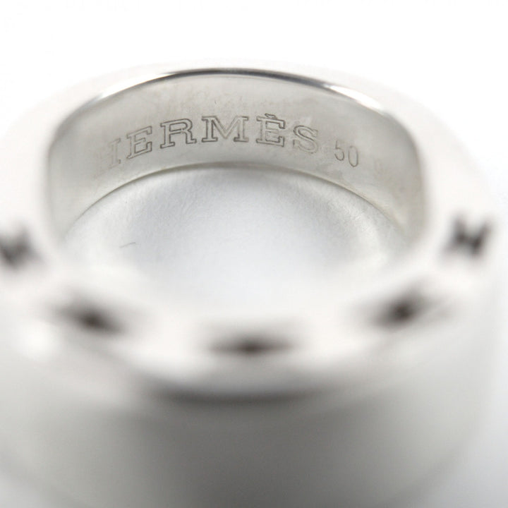 Great HERMES Ring Clarte H logo Silver SV925 Women 50