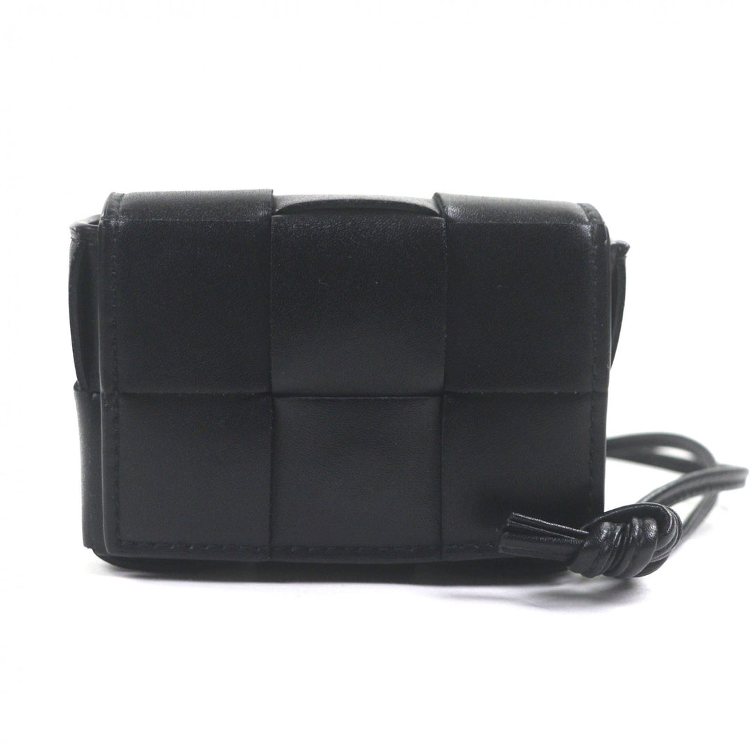 BOTTEGAVENETA MAXI INTRECCIATO CASSETTE 黑色皮革男士单肩包