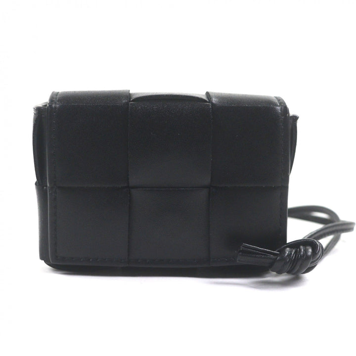 BOTTEGAVENETA MAXI INTRECCIATO CASSETTE 黑色皮革男士单肩包