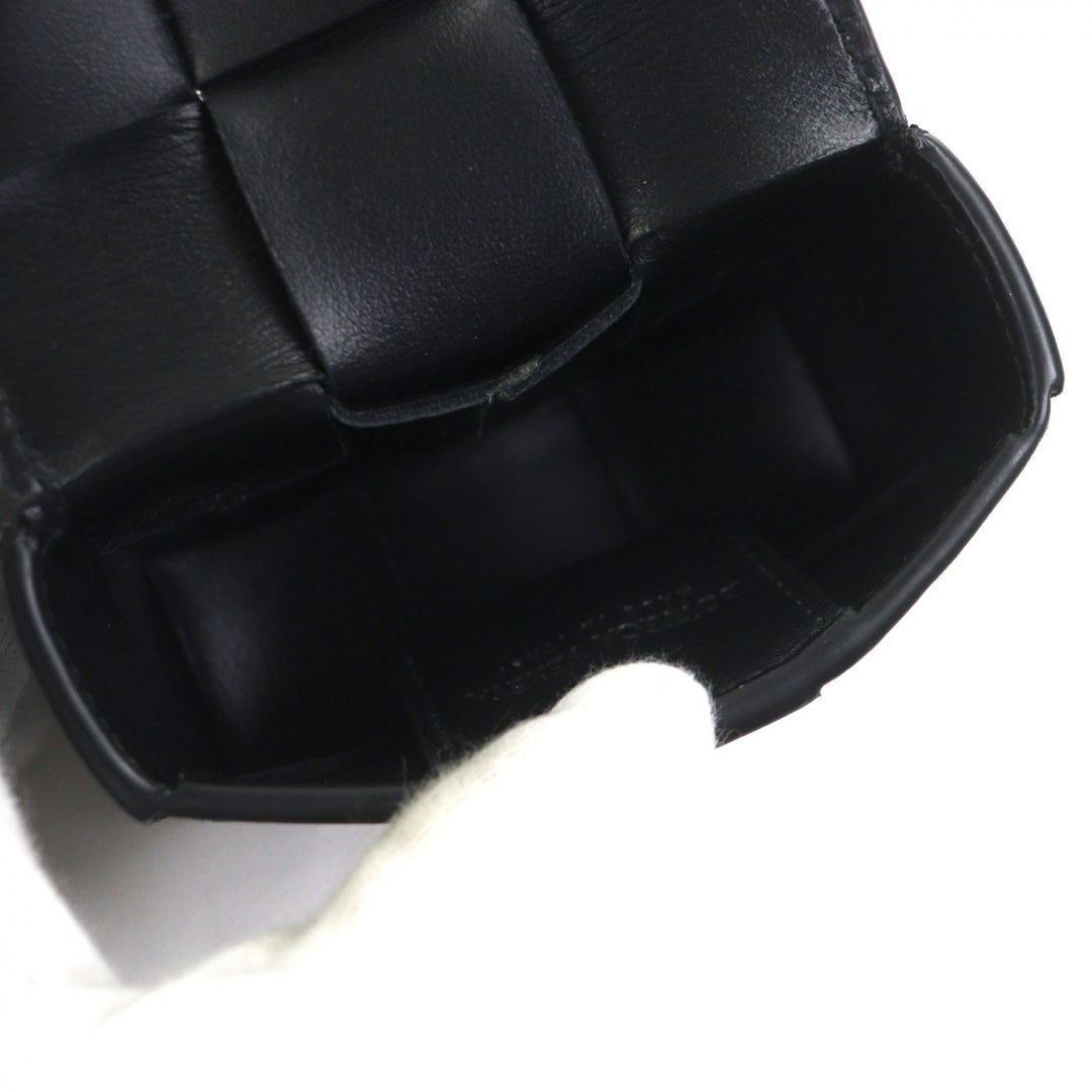 BOTTEGAVENETA MAXI INTRECCIATO CASSETTE 黑色皮革男士单肩包