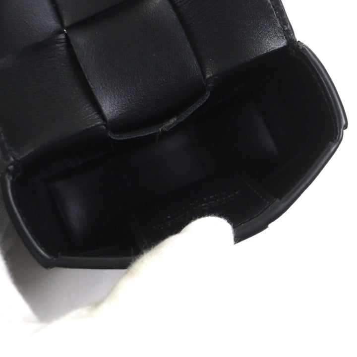 BOTTEGAVENETA MAXI INTRECCIATO CASSETTE 黑色皮革男士单肩包