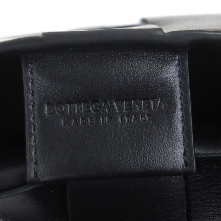 BOTTEGAVENETA MAXI INTRECCIATO CASSETTE 黑色皮革男士单肩包