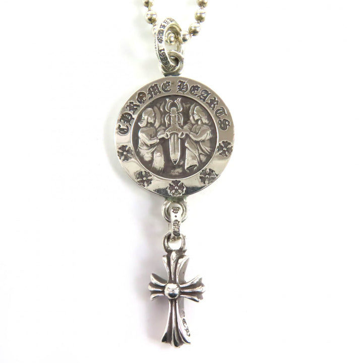 Excellent CHROME HEARTS Angel Medal Baby Fat Ball Chain Necklace 24 inches 925