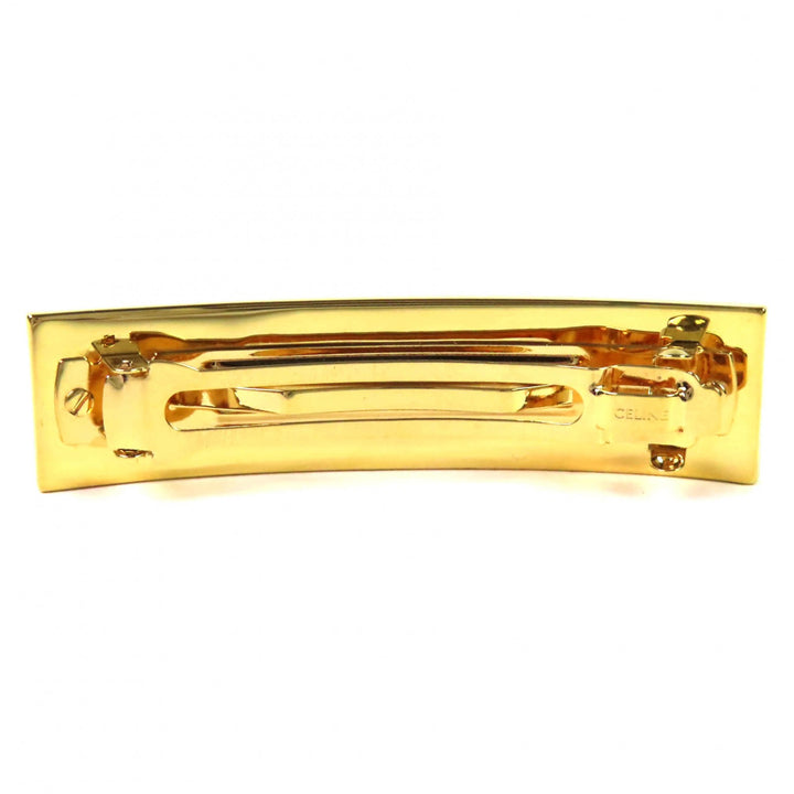 Excellent CELINE hair accessory Logo Square Barrette Hair Clip Hairpin gold
