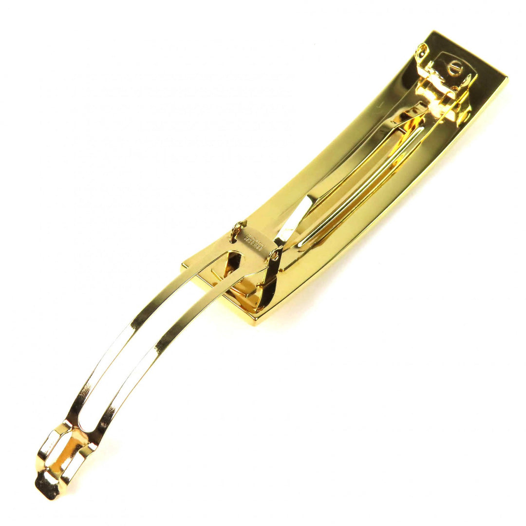 Excellent CELINE hair accessory Logo Square Barrette Hair Clip Hairpin gold