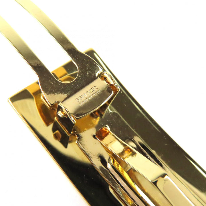 Excellent CELINE hair accessory Logo Square Barrette Hair Clip Hairpin gold