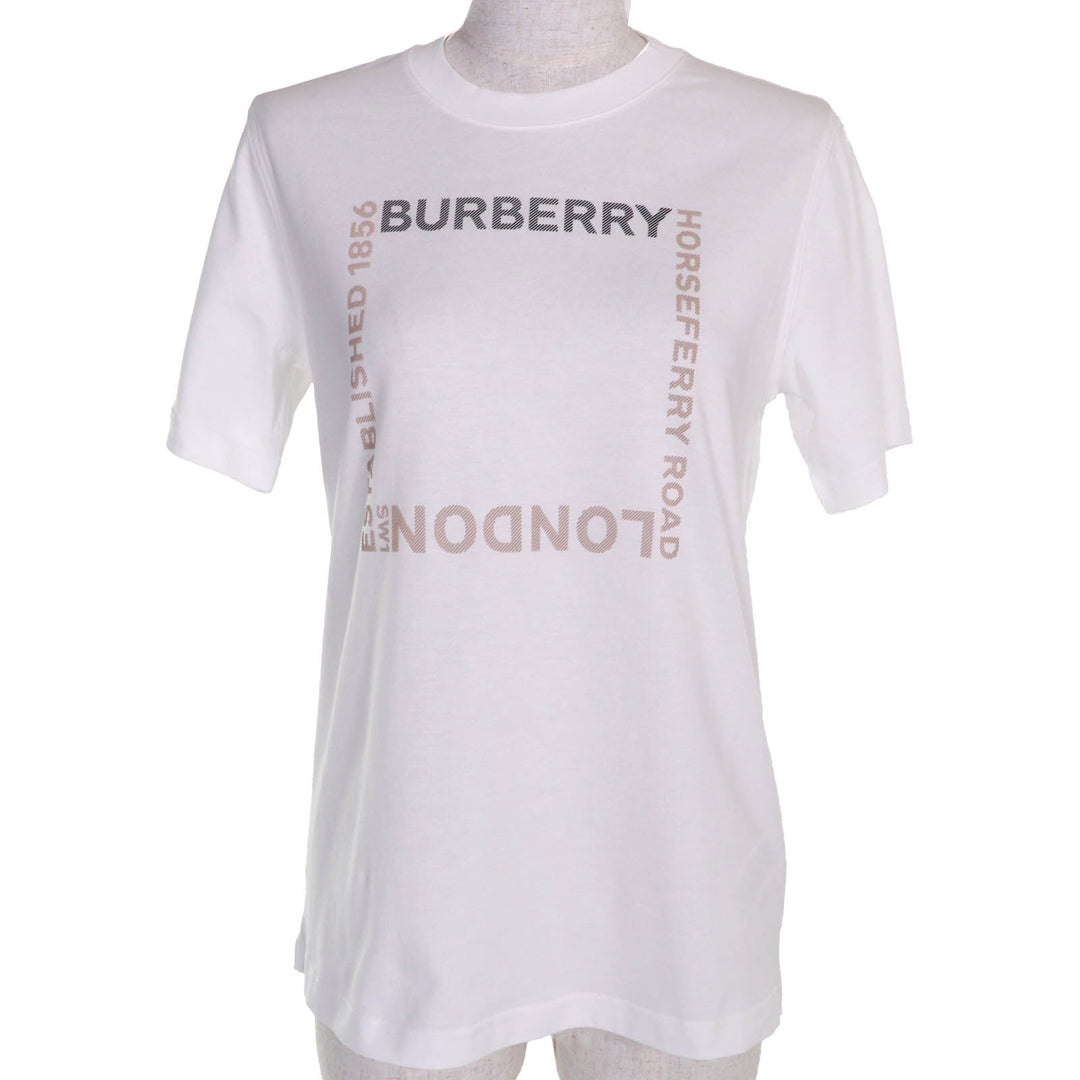 Pristine BURBERRY Short sleeve T-shirt white cotton Women XS 8064473
