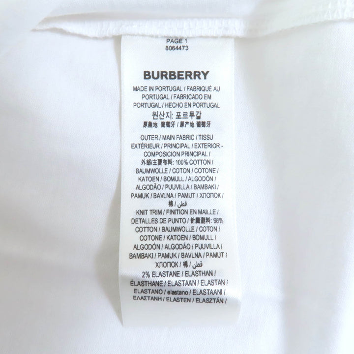 新品BURBERRY 半袖Tシャツ ホワイト コットン レディース XS 8064473