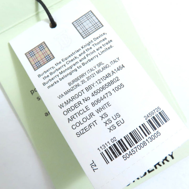 Pristine BURBERRY Short sleeve T-shirt white cotton Women XS 8064473