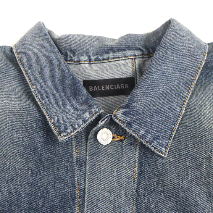 優れたBALENCIAGAデニムジャケットデコンストラクトパネルデニムジャケットL 704527