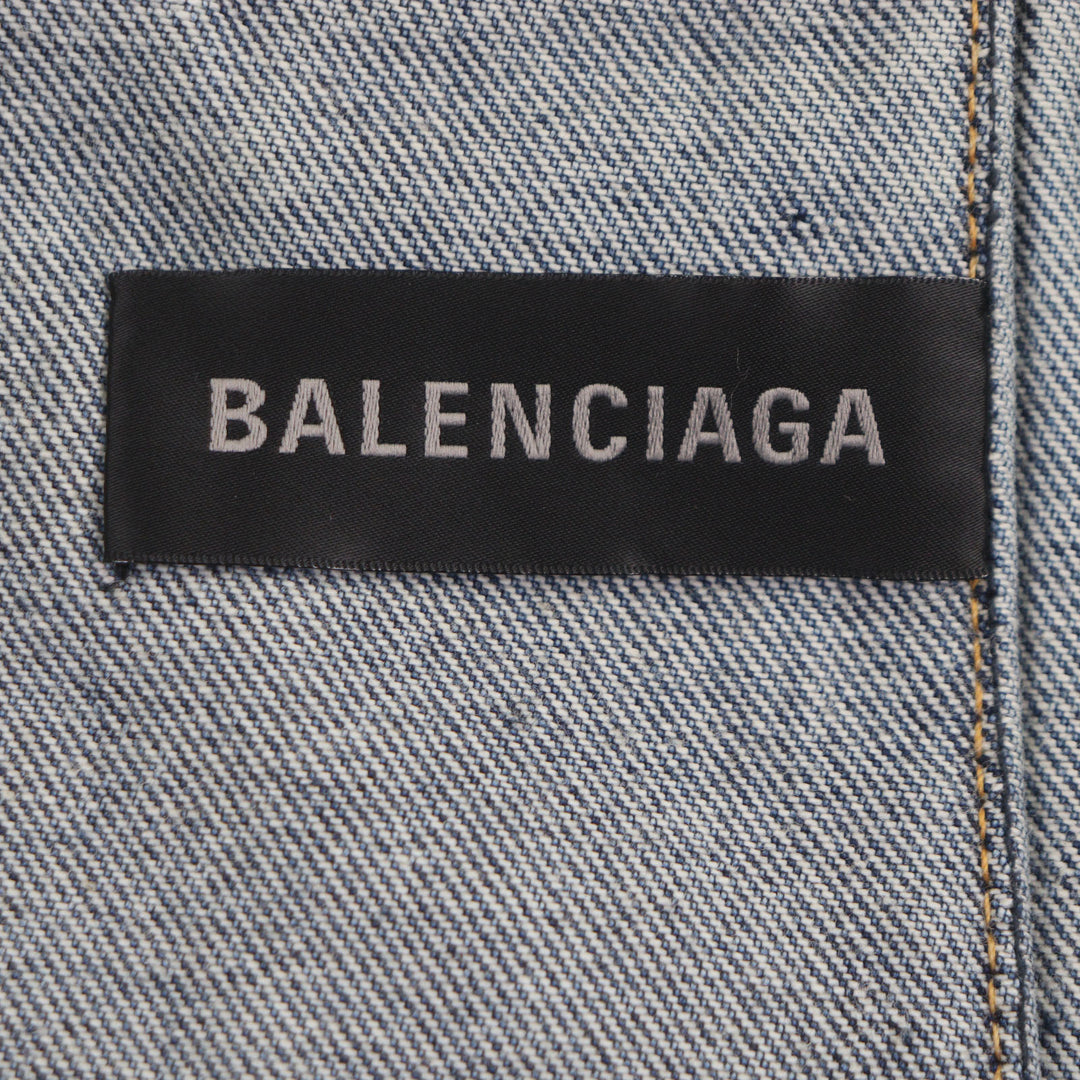 優れたBALENCIAGAデニムジャケットデコンストラクトパネルデニムジャケットL 704527