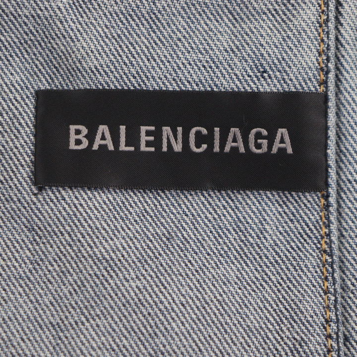 優れたBALENCIAGAデニムジャケットデコンストラクトパネルデニムジャケットL 704527