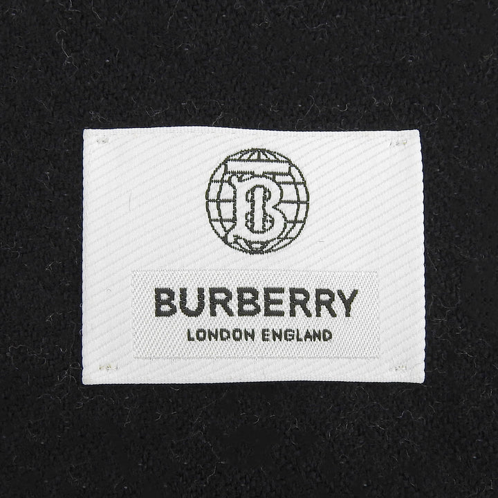 Great BURBERRY Scarf Logo jacquard with fringe beige wool Women 8035525