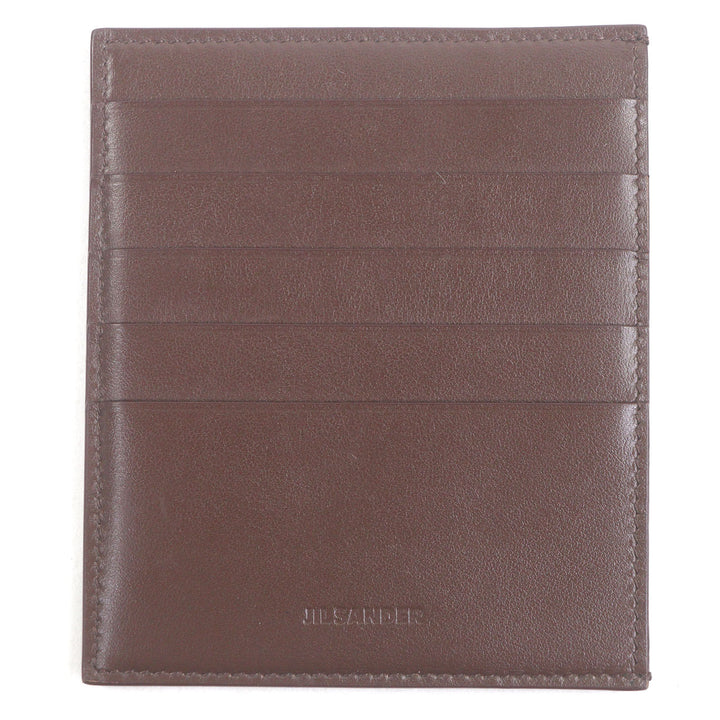 Excellent JIL SANDER Card Case Pass Case Card Case Brown leather mens J25VL0008