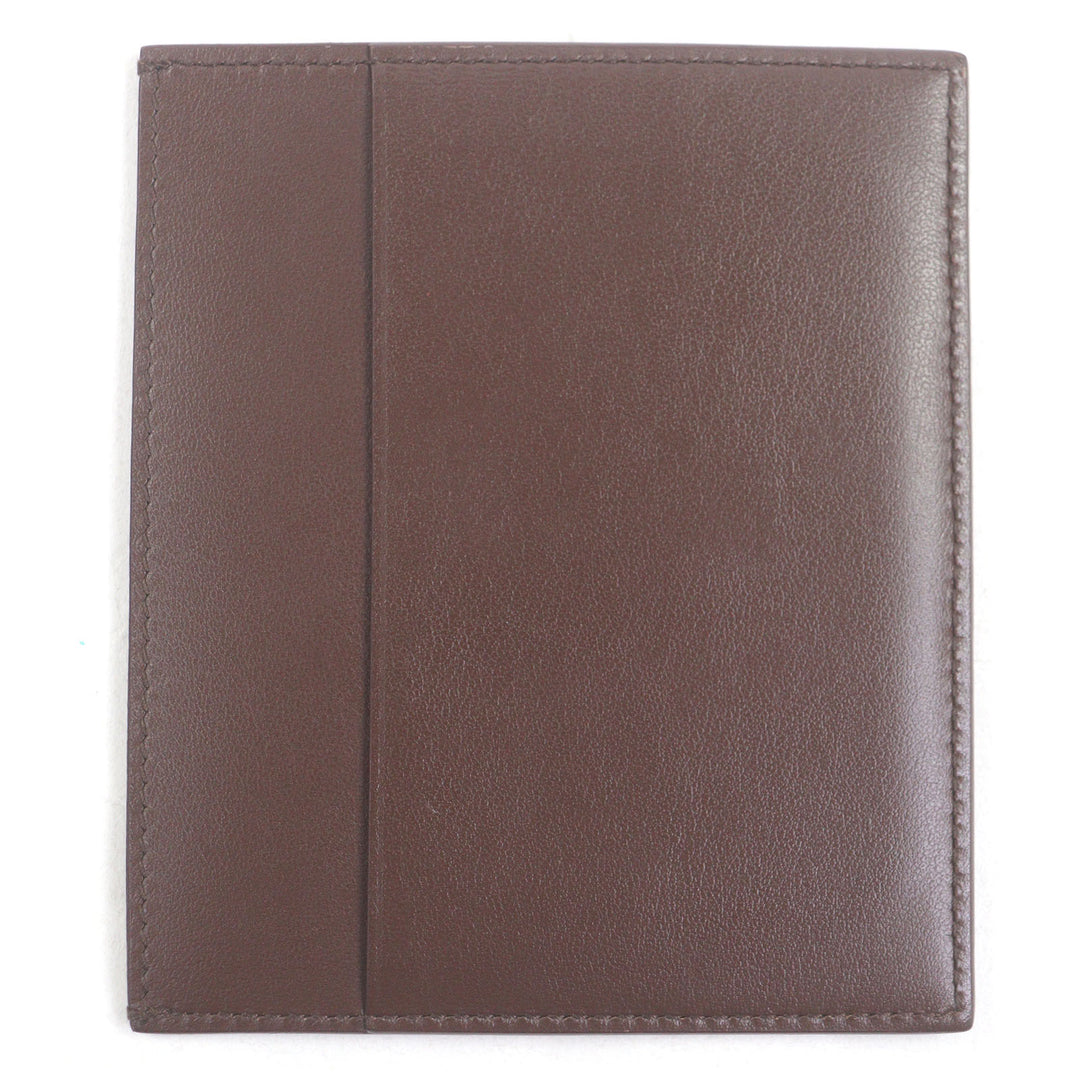 Excellent JIL SANDER Card Case Pass Case Card Case Brown leather mens J25VL0008
