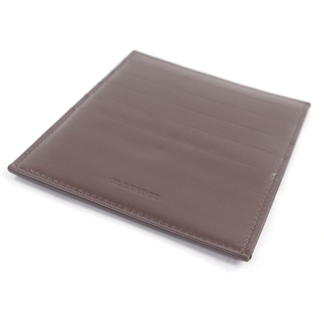 Excellent JIL SANDER Card Case Pass Case Card Case Brown leather mens J25VL0008