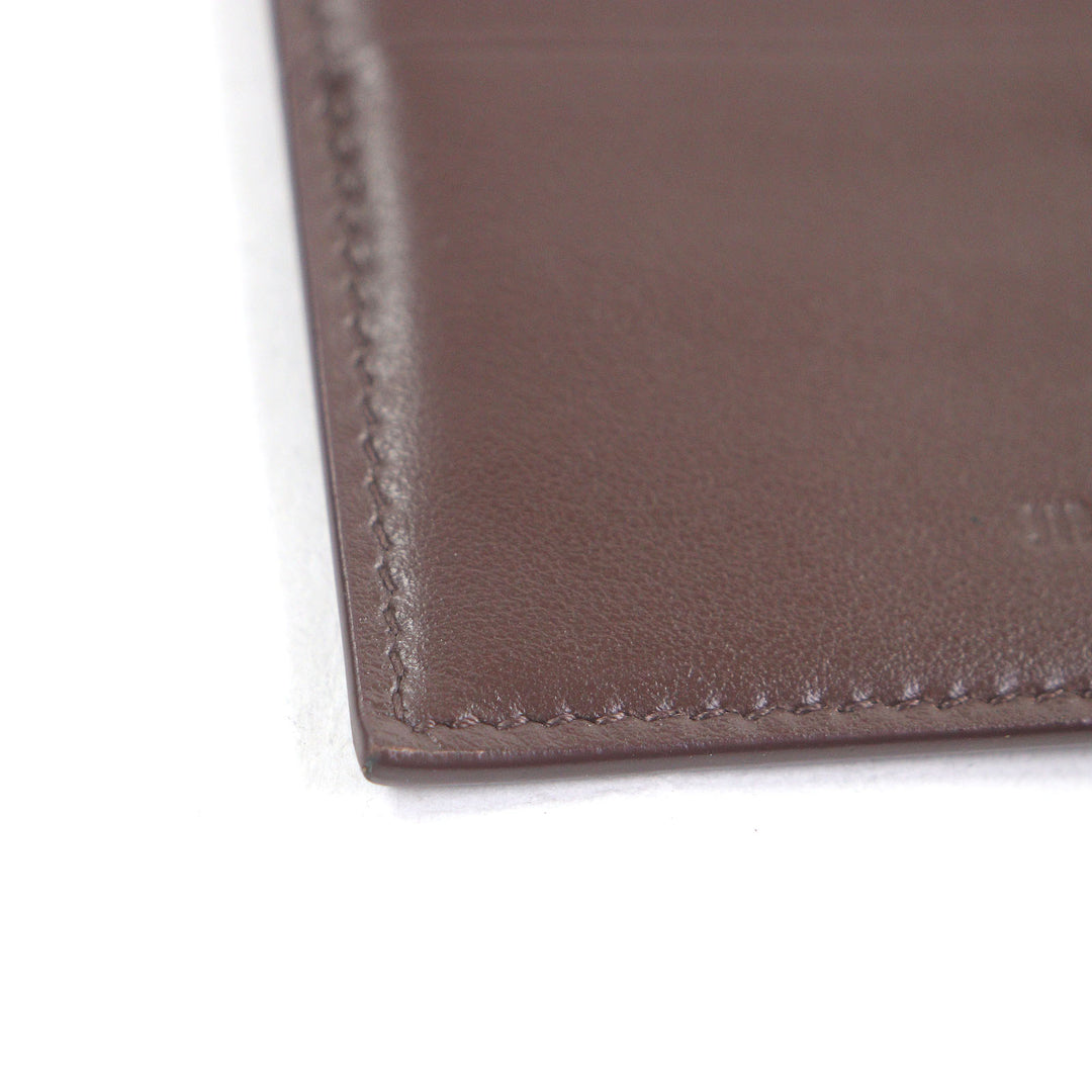 Excellent JIL SANDER Card Case Pass Case Card Case Brown leather mens J25VL0008