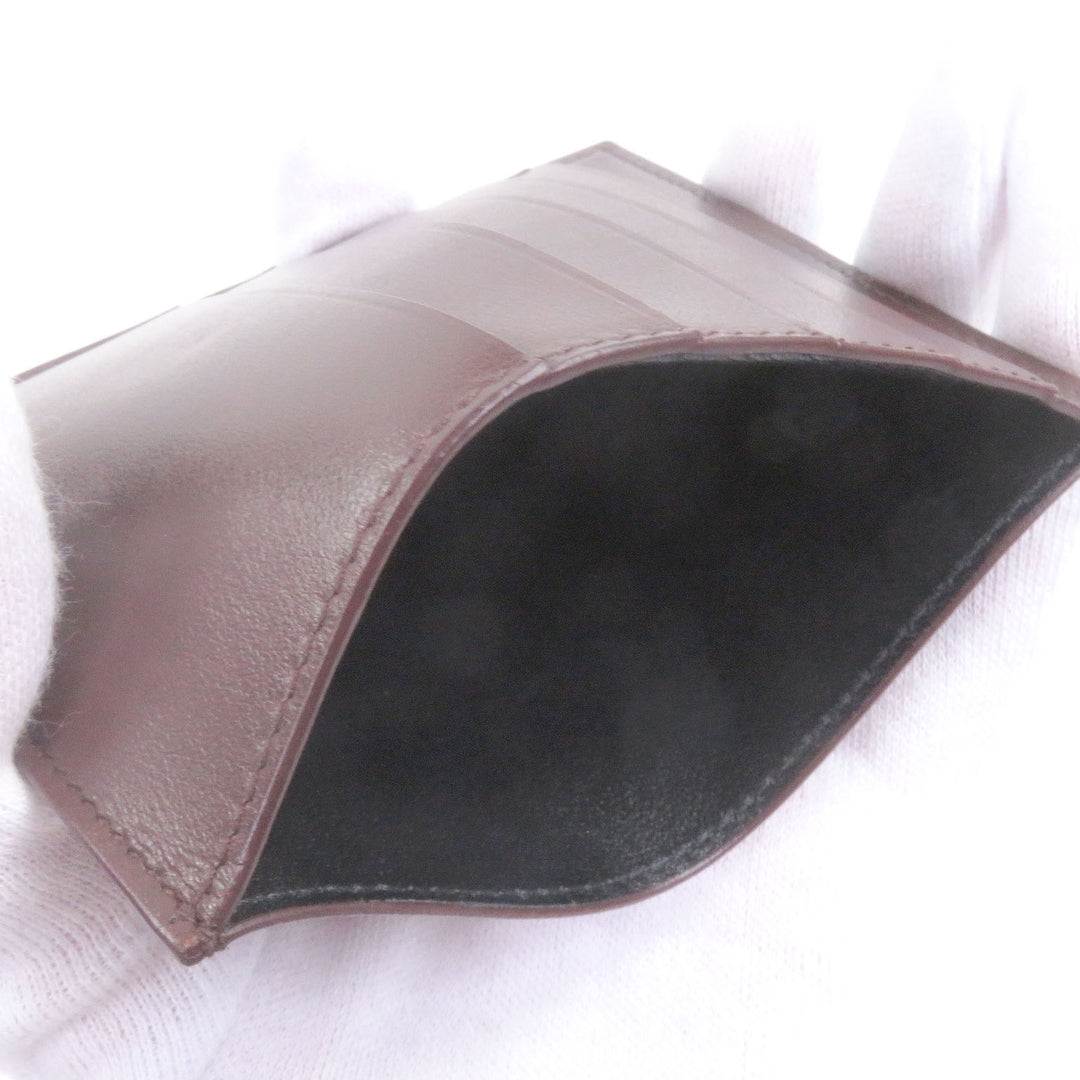 Excellent JIL SANDER Card Case Pass Case Card Case Brown leather mens J25VL0008