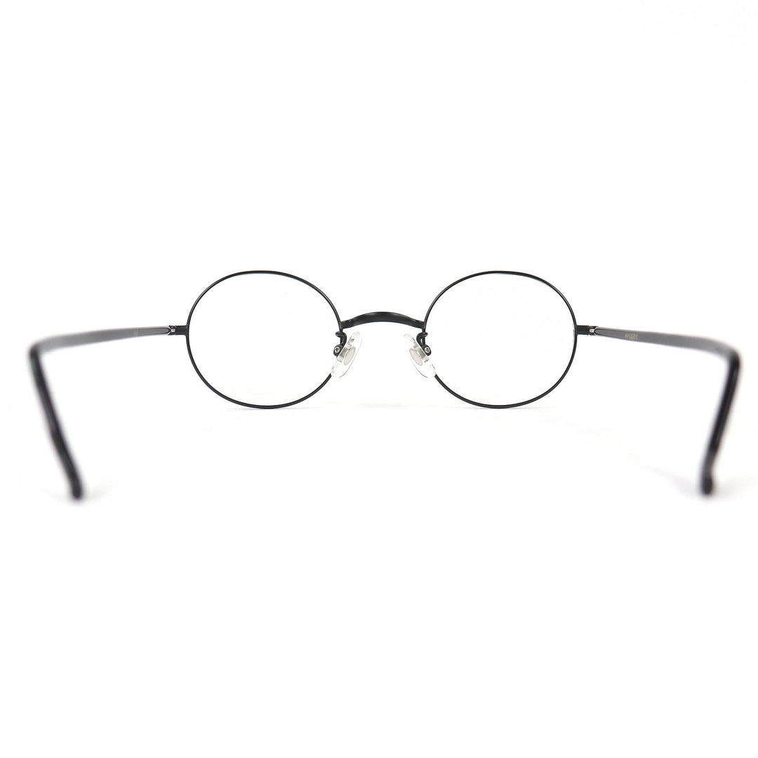 Excellent KANEKO OPTICAL Glasses Handmade Round by Tamio Ido black mens T-467