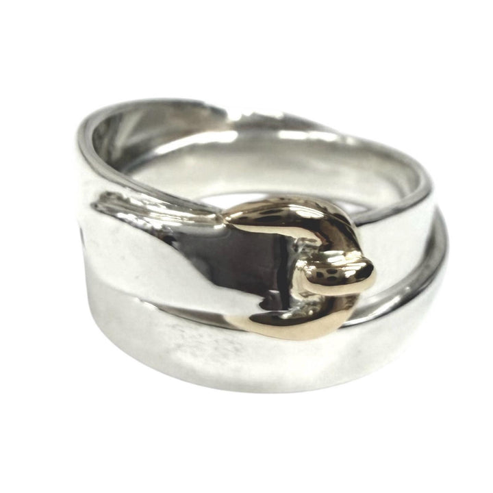 Excellent HERMES Ring Double True Ring Combination Silver 925 Women 50