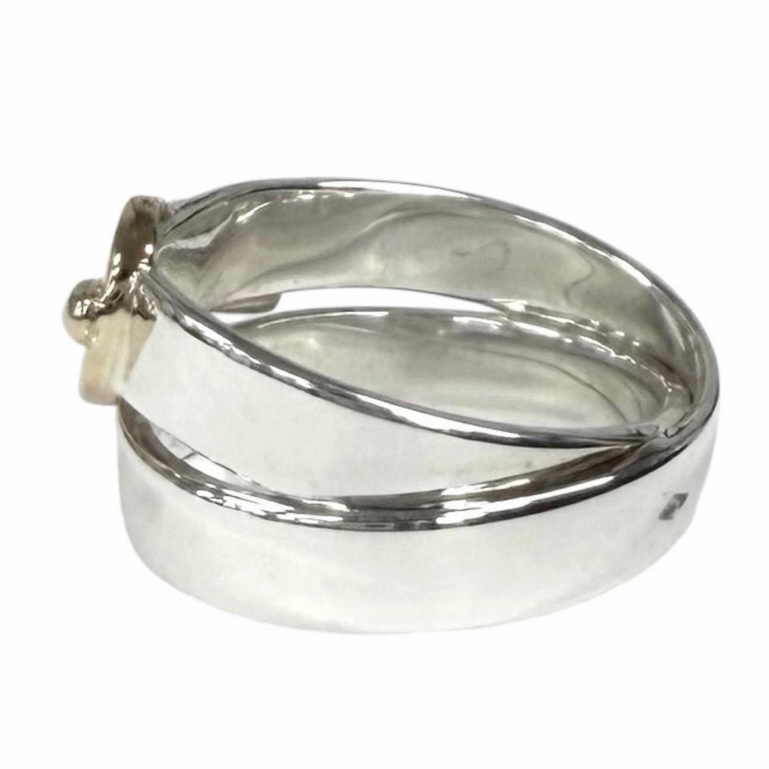 Excellent HERMES Ring Double True Ring Combination Silver 925 Women 50