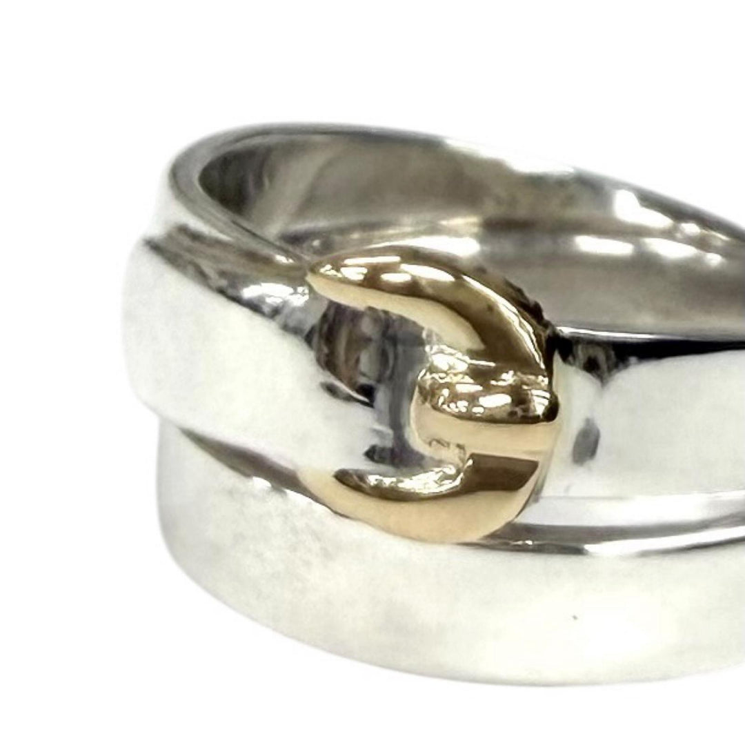 Excellent HERMES Ring Double True Ring Combination Silver 925 Women 50