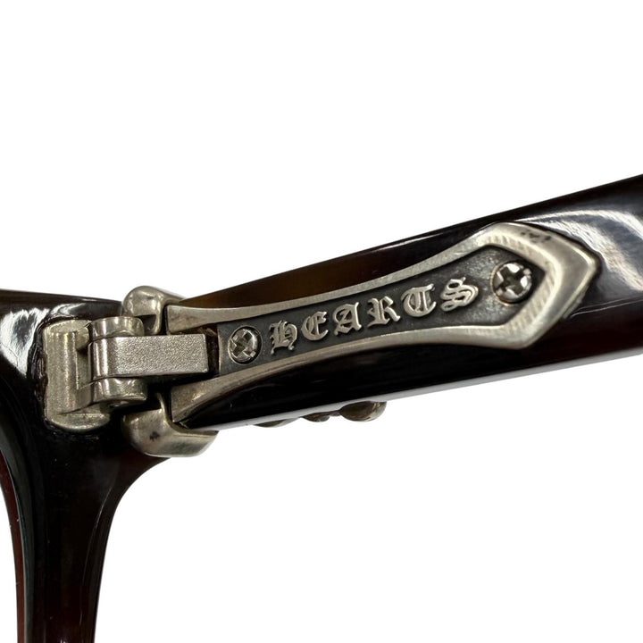 Very Good CHROME HEARTS Glasses RUMPLEFORESKIN Marble Brown 925 mens