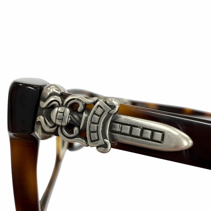 Very Good CHROME HEARTS Glasses RUMPLEFORESKIN Marble Brown 925 mens
