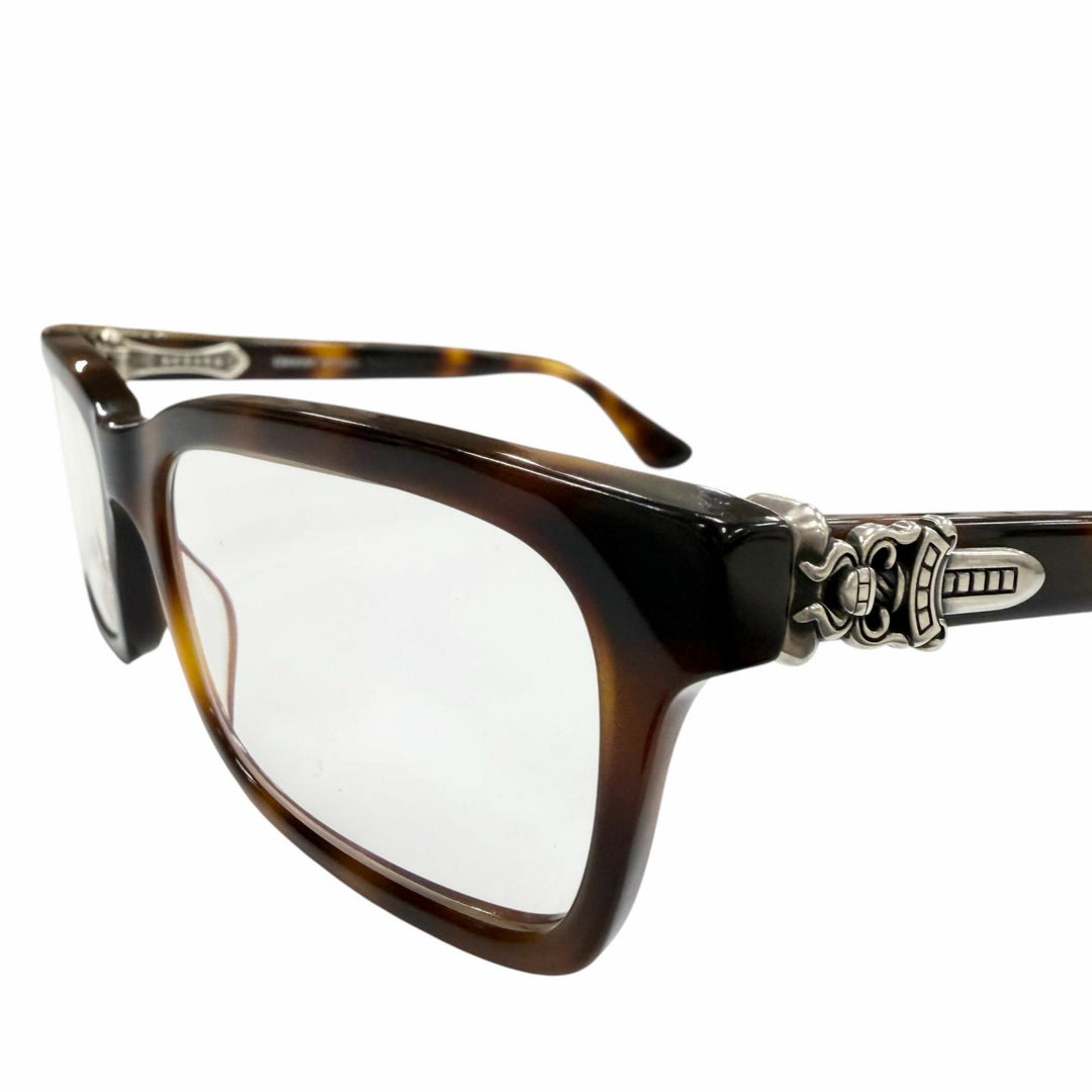 Very Good CHROME HEARTS Glasses RUMPLEFORESKIN Marble Brown 925 mens