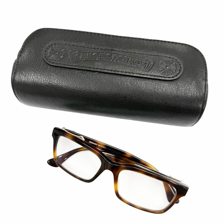 Very Good CHROME HEARTS Glasses RUMPLEFORESKIN Marble Brown 925 mens