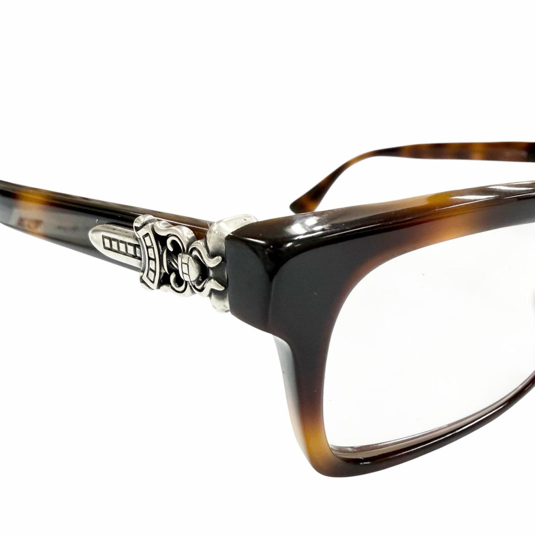 Very Good CHROME HEARTS Glasses RUMPLEFORESKIN Marble Brown 925 mens