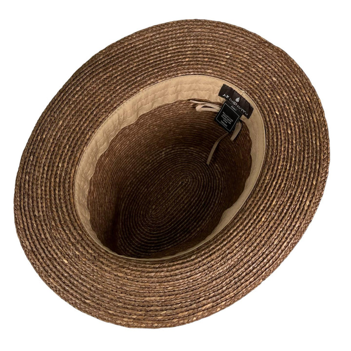 Excellent HELEN KAMINSKI hat Ribbon Trim Fedora Brown Raffia mens