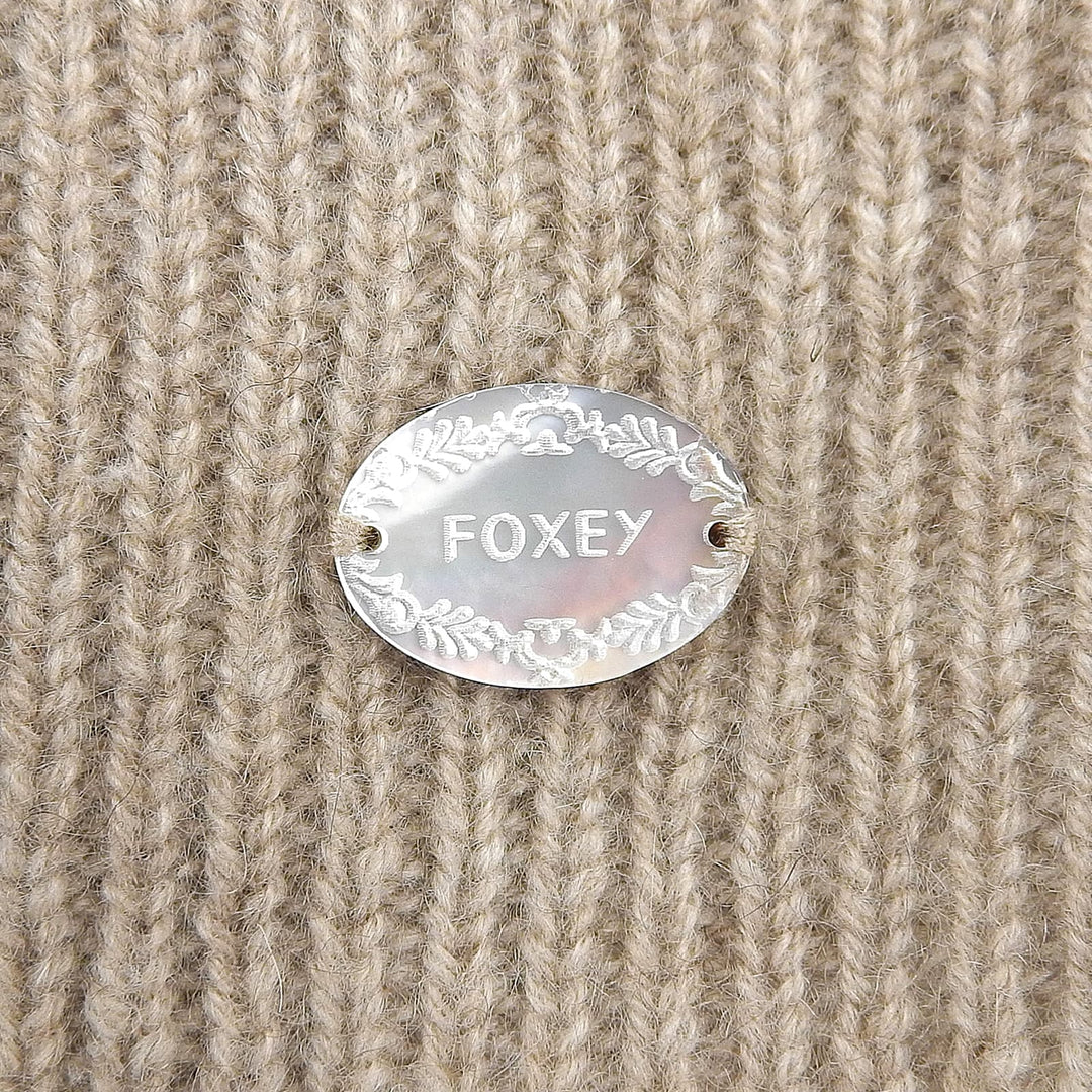 Excellent FOXEY cardigan Cardigan Little beige cashmere Women 42 34687