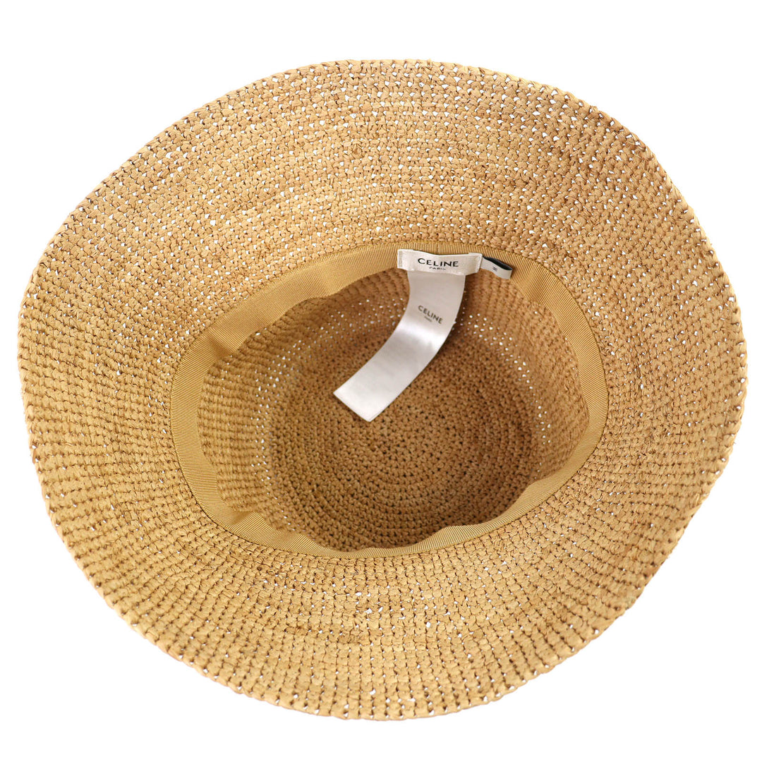 Excellent CELINE Triomphe bucket hat current product Raffia M AA08JA277.03HF