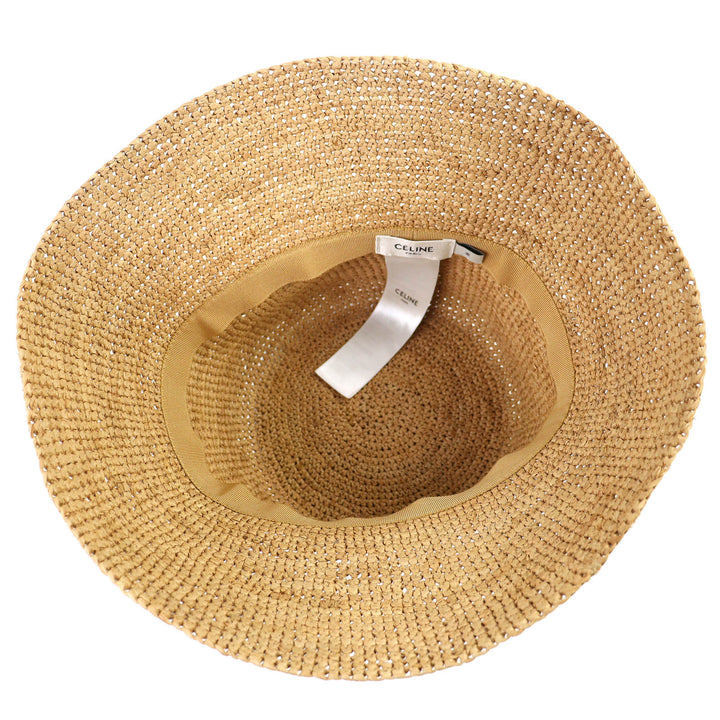 Excellent CELINE Triomphe bucket hat current product Raffia M AA08JA277.03HF