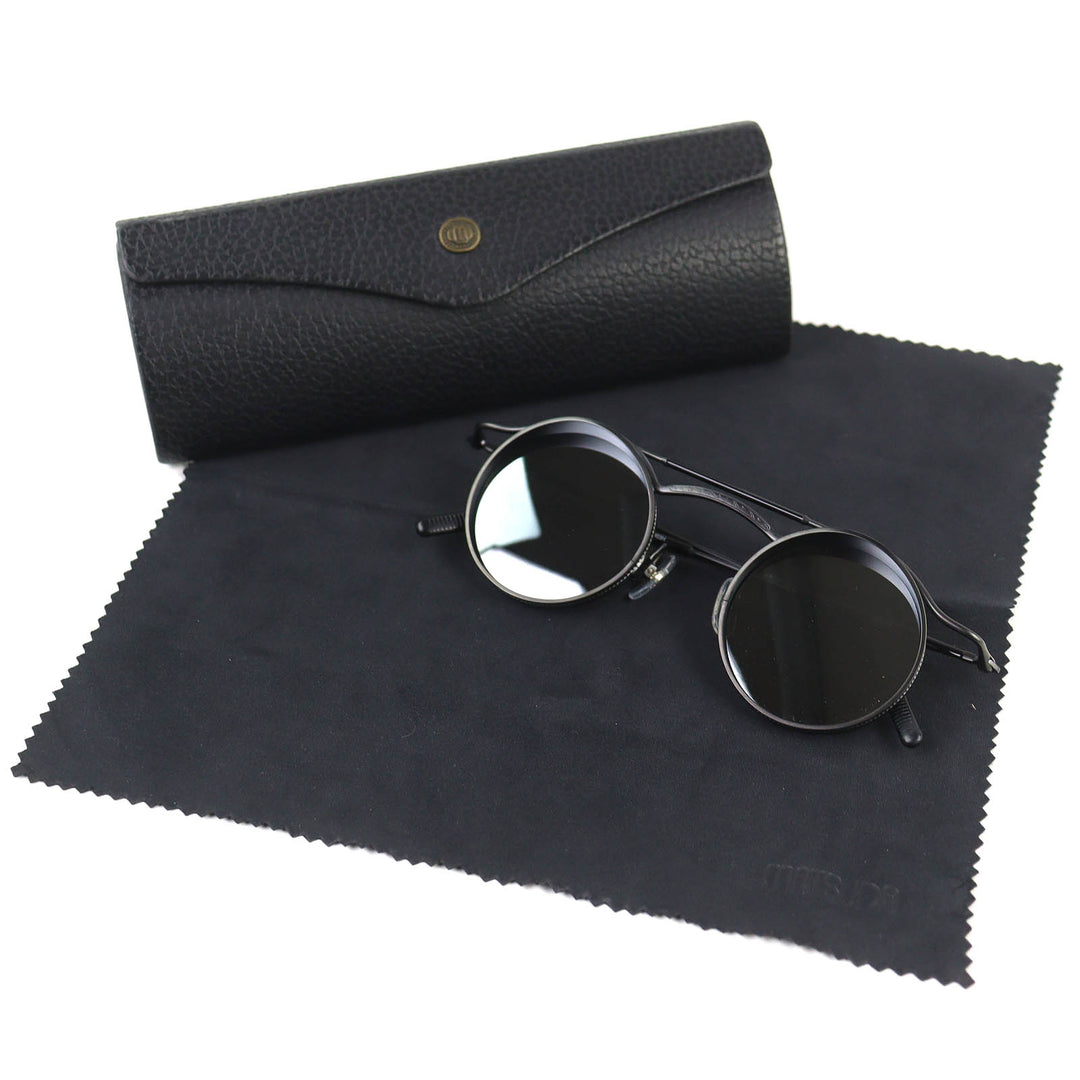 Excellent MATSUDA sunglasses Two Bridge Round Matt black mens 2903H