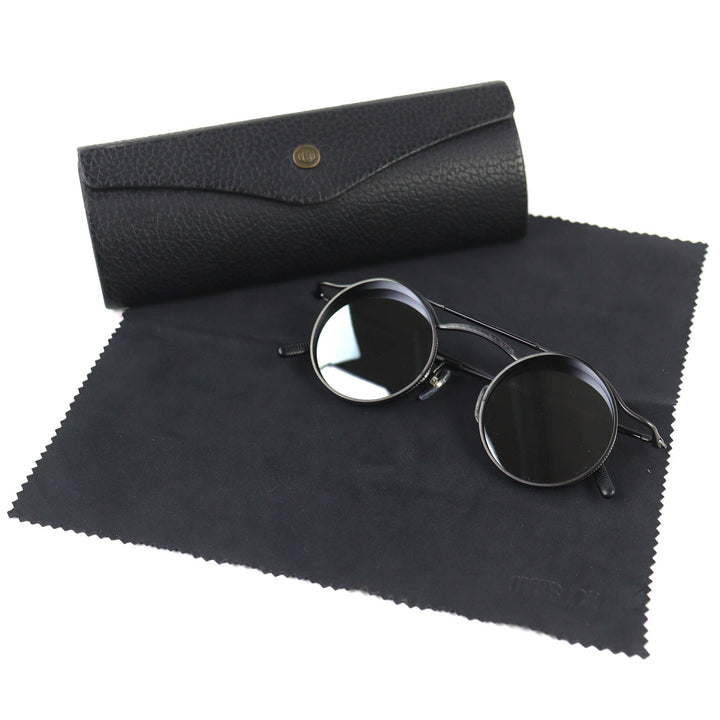 Excellent MATSUDA sunglasses Two Bridge Round Matt black mens 2903H