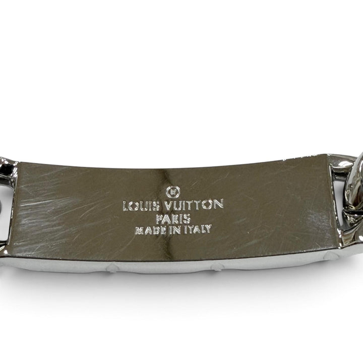Excellent LOUIS VUITTON bracelet Monogram Chain Silver mens M M00855