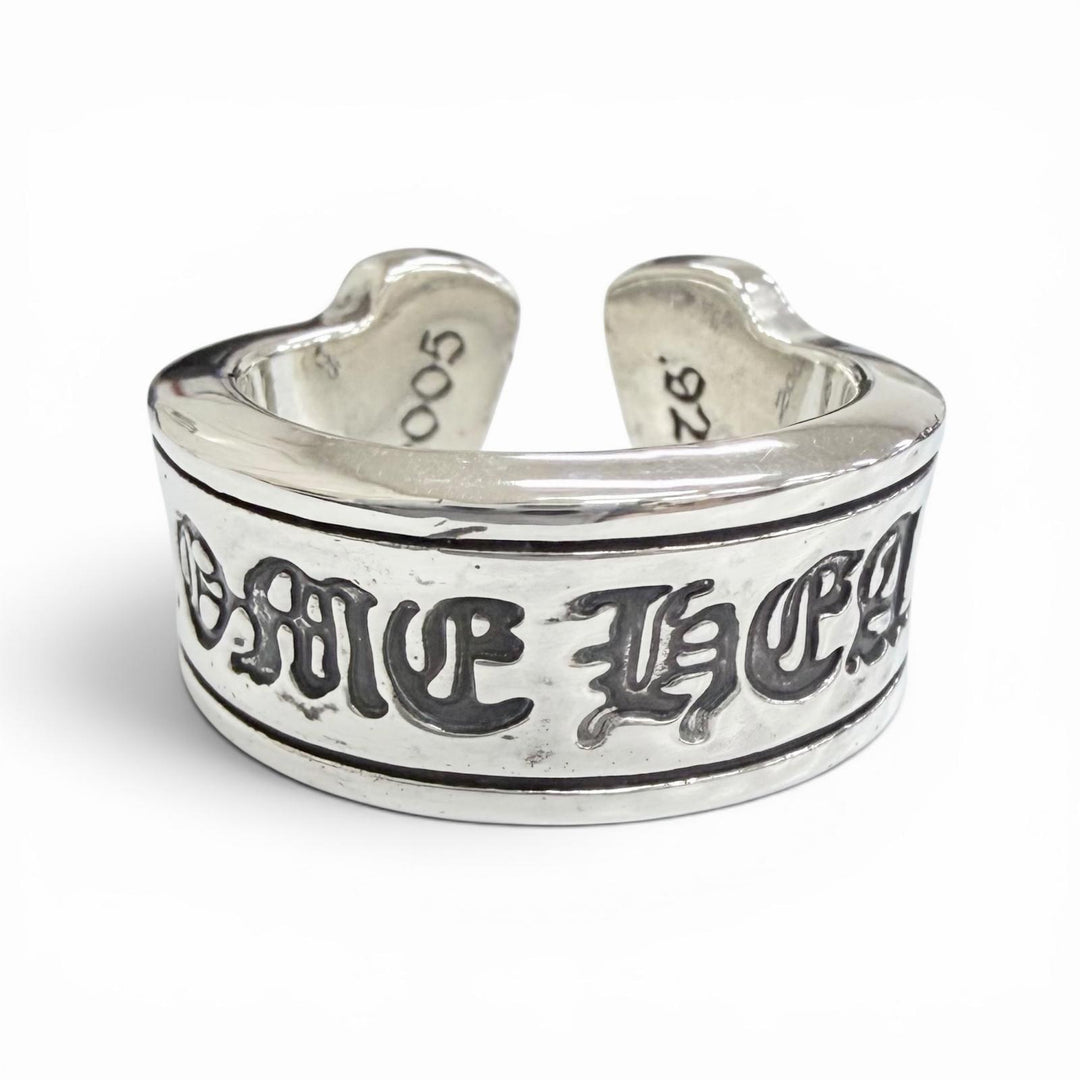 Great CHROME HEARTS Ring ring LG SCROLL LABEL Large scroll label Silver 925 mens