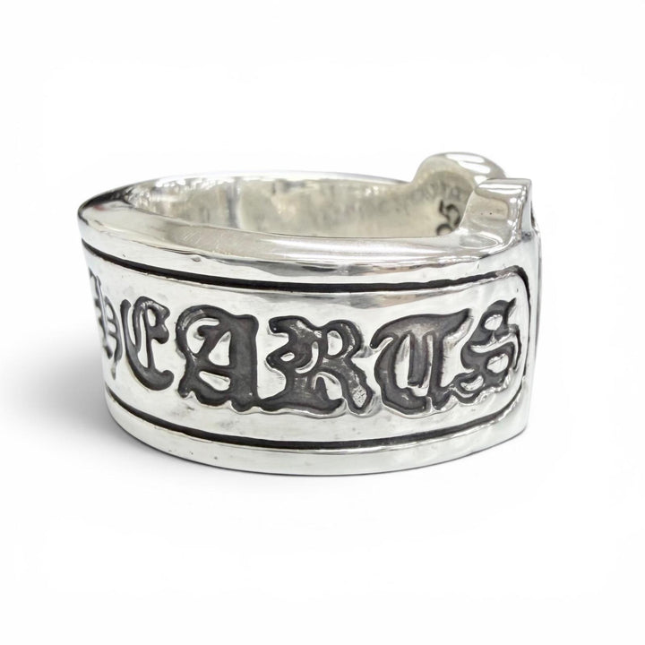 Great CHROME HEARTS Ring ring LG SCROLL LABEL Large scroll label Silver 925 mens