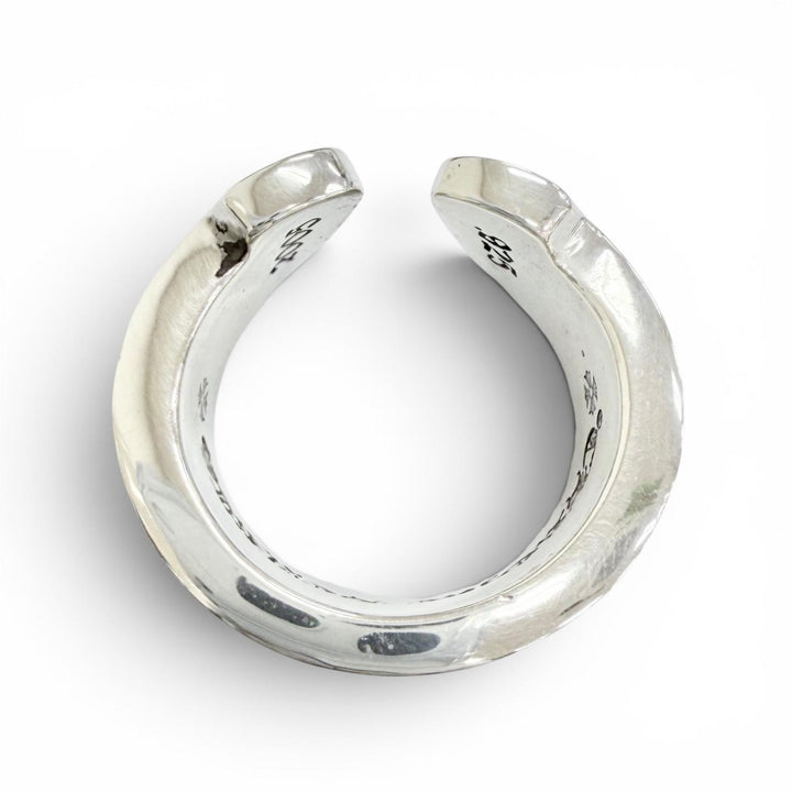 Great CHROME HEARTS Ring ring LG SCROLL LABEL Large scroll label Silver 925 mens