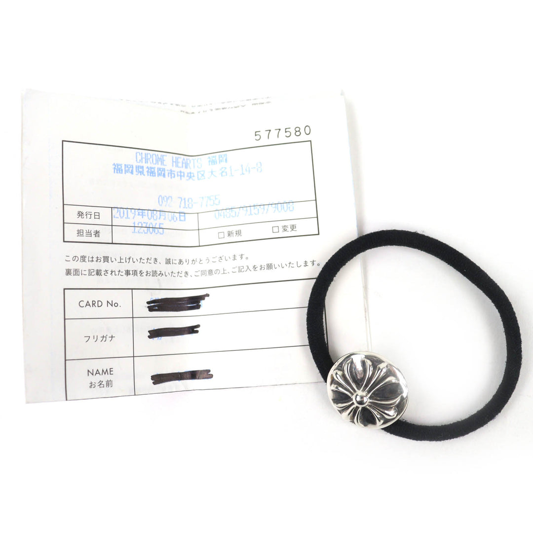 Great CHROME HEARTS Crossball Concho Hairband Hair Tie with Invoice Silver 925