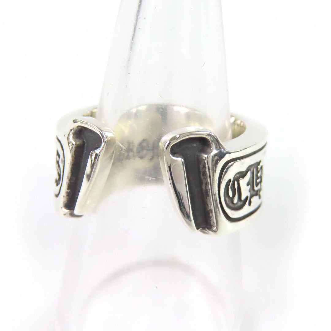 Excellent CHROME HEARTS Ring Large scroll label ring Silver 925 mens