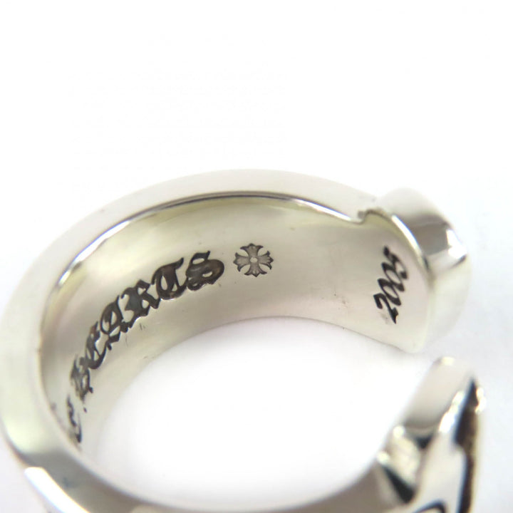 Excellent CHROME HEARTS Ring Large scroll label ring Silver 925 mens