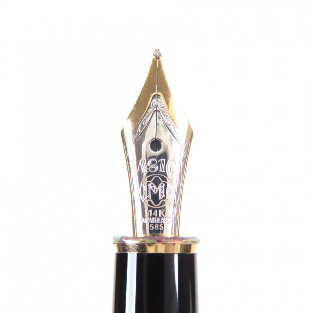 Very Good MONTBLANC fountain pen Meisterstück Classic white star black 14K mens