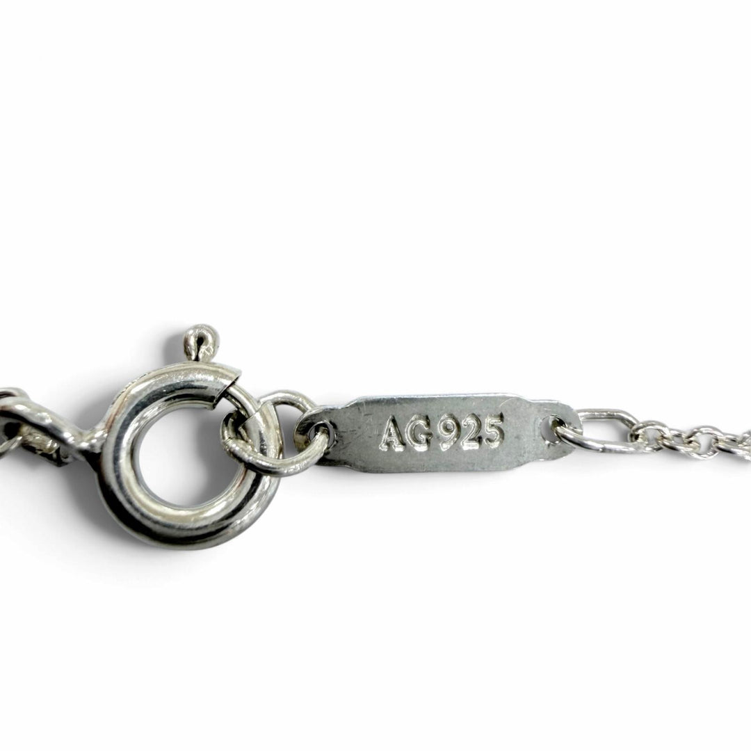 Great TIFFANY&Co. Necklace Mini Double Heart Tag Necklace Silver AG925 Women